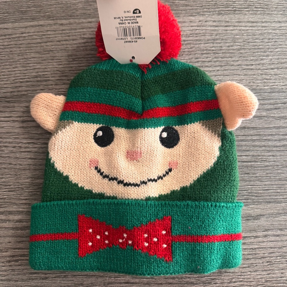 Cozy Cuties Christmas Kids Boys Girls Holiday Knitted Hat Beanie Elf 8+ - Picture 2 of 5